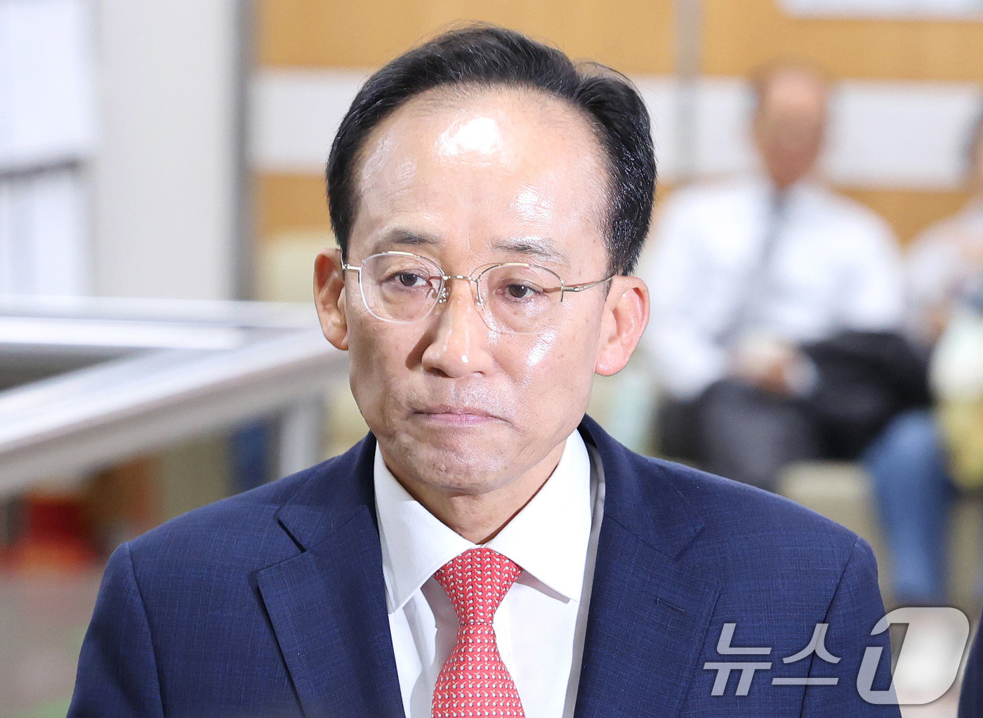 (서울=뉴스1) 박지혜 기자 = 12·3 비상계엄 당시 국회의 계엄 해제 표결을 방해한 혐의로 기소된 추경호 국민의힘 전 원내대표가 29일 오후 서울 서초구 서울중앙지법에서 열린 …