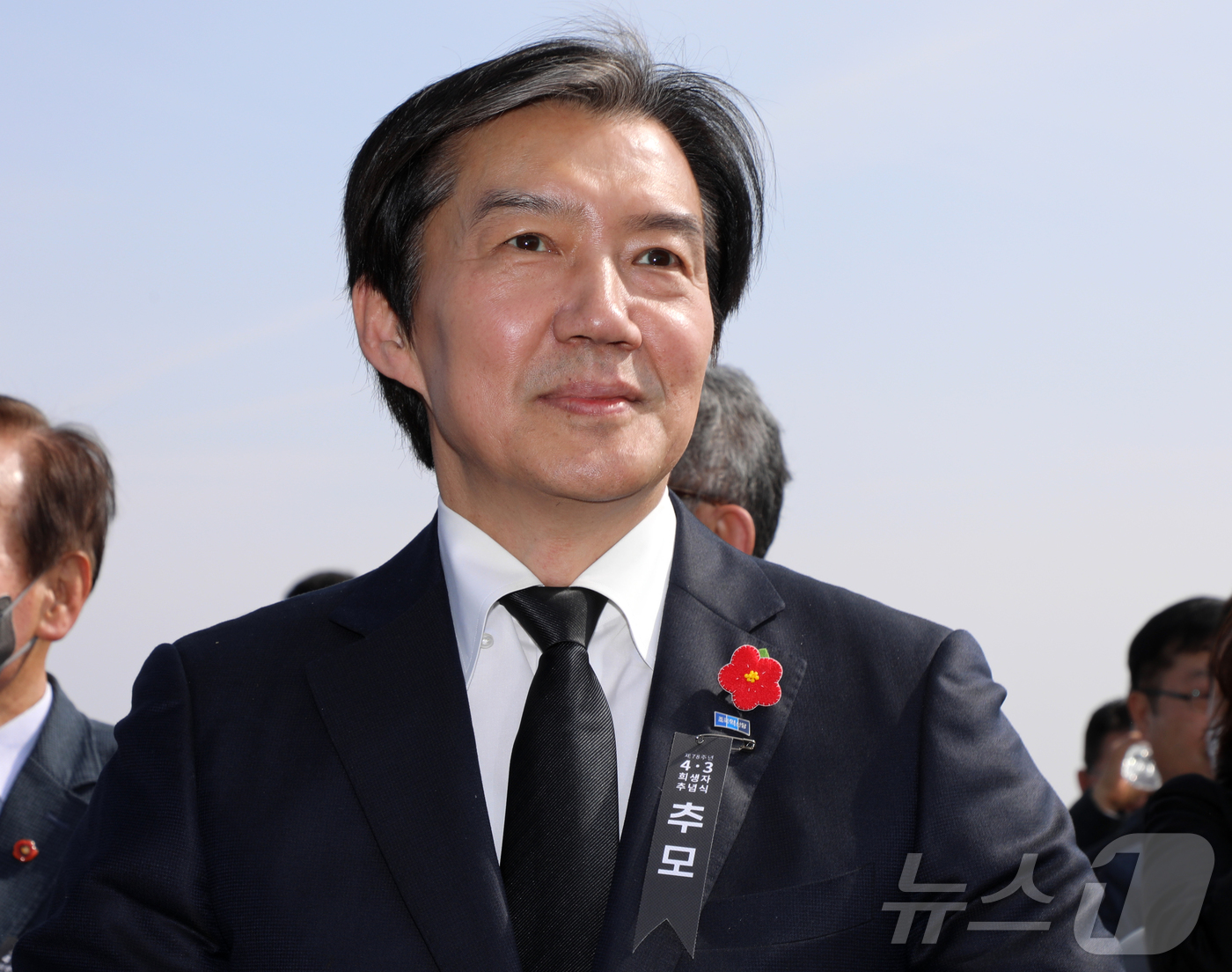 (제주=뉴스1) 오미란 기자 = 조국 조국혁신당 대표가 3일 오전 제주4·3평화공원에서 열린 제78주년 4·3 희생자 추념식에 참석하고 있다. 2026.4.3/뉴스1