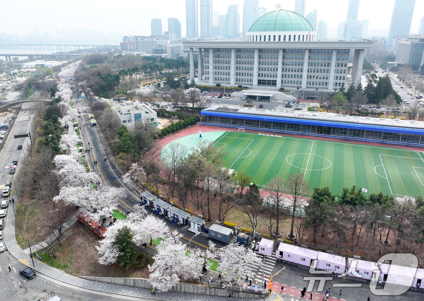 (서울=뉴스1) 최지환 기자 = '여의도 봄꽃축제'가 시작된 3일 서울 여의서로 일대에 벚꽃이 만개해 있다.2026년 여의도 봄꽃축제는 이날부터 7일까지 5일간 개최된다. 2026 …