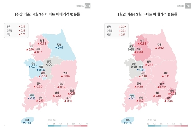 4월 첫째 주 서울 집값 0.17% 올라…전세도 0.04% 상승