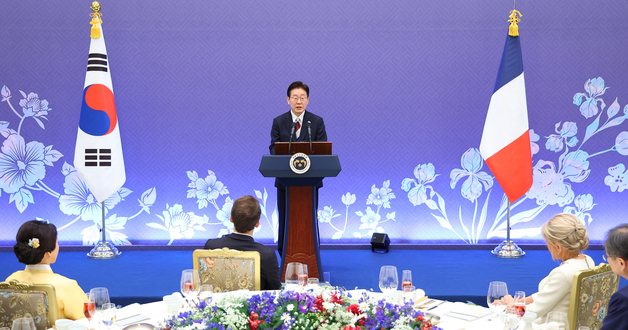 국빈 오찬 환영사하는 이재명 대통령