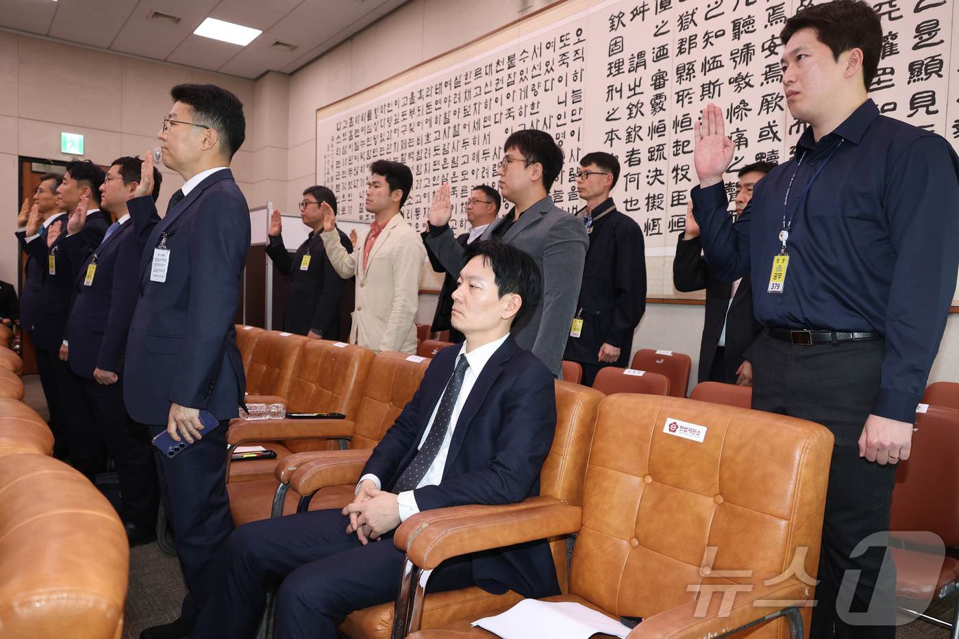 (서울=뉴스1) 이승배 기자 = 쌍방울 대북송금 사건을 담당했던 박상용 검사가 3일 서울 여의도 국회에서 열린 윤석열정권정치검찰조작기소의혹사건진상규명국정조사특별위원회 전체회의에 증 …