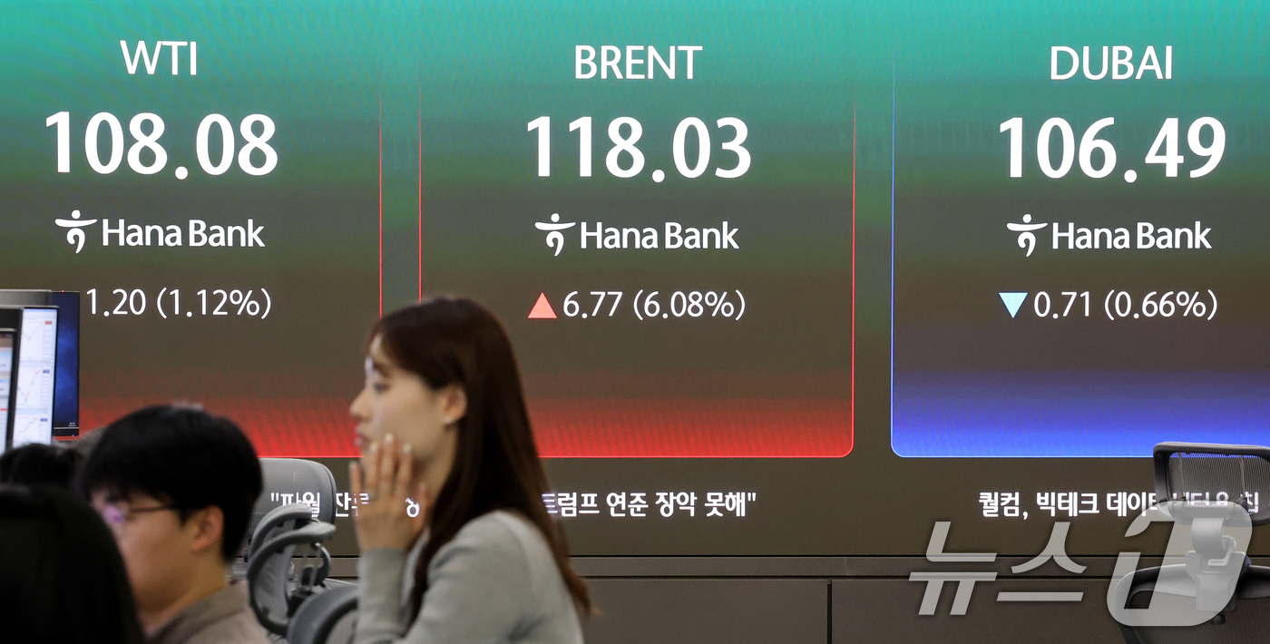 (서울=뉴스1) 조연우 인턴기자 = 미국과 이란 간 협상이 교착 상태에 빠지면서 에너지 공급 차질이 장기화할 수 있다는 우려에 국제유가가 오름세를 이어간 30일 오전 서울 중구 하 …