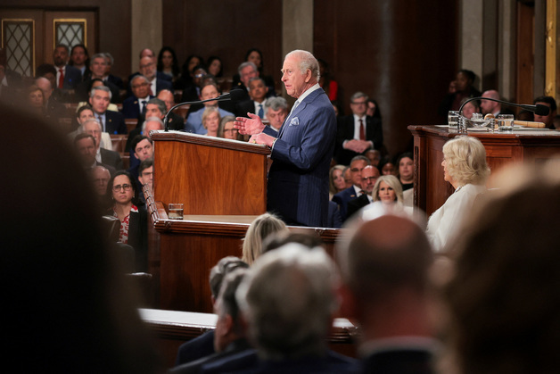 찰스 3세, 美 의회서 합동연설…'트럼프 행정부 비판'