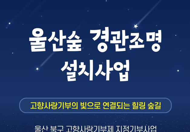 고향사랑기부로 울산숲 밝힌다…울산 북구 '지정기부' 첫 도입