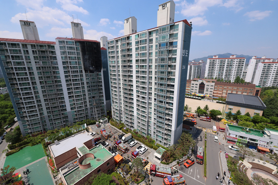 초등학교 앞 의왕 아파트 화재, 아찔한 현장