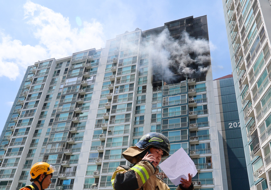 의왕 아파트 화재, 분주한 소방
