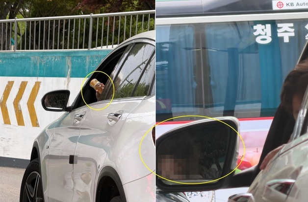 "애가 에어백이냐"…달리는 차 운전석 앉아 '뽀로로 음료' 마신 어린아이