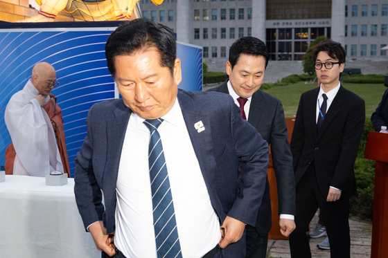 부처님오신날 봉축점등식 참석한 정청래·장동혁 대표