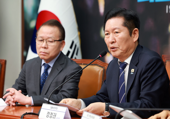 윤석열 탄핵 선고 1년 대국민 보고회 참석한 정청래 대표