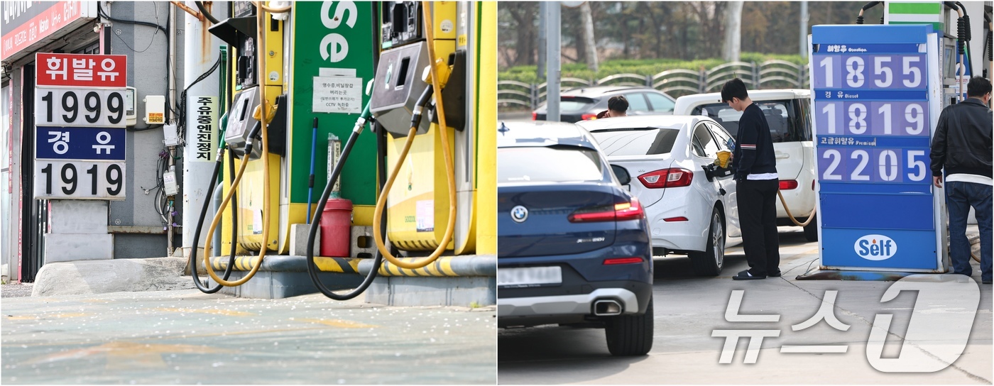 (서울=뉴스1) 김도우 기자 = 중동 사태로 국내 휘발유·경유 가격이 동반 상승하고 있다.5일 한국석유공사 유가정보시스템 오피넷을 보면 이날 오전 9시 기준 리터(L)당 전국 휘발 …