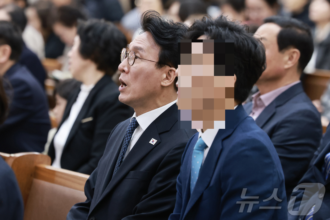 (서울=뉴스1) = 김민석 국무총리가 5일 광주 양림교회에서 부활절 예배를 하고 있다. (총리실 제공. 재판매 및 DB 금지) 2026.4.5/뉴스1