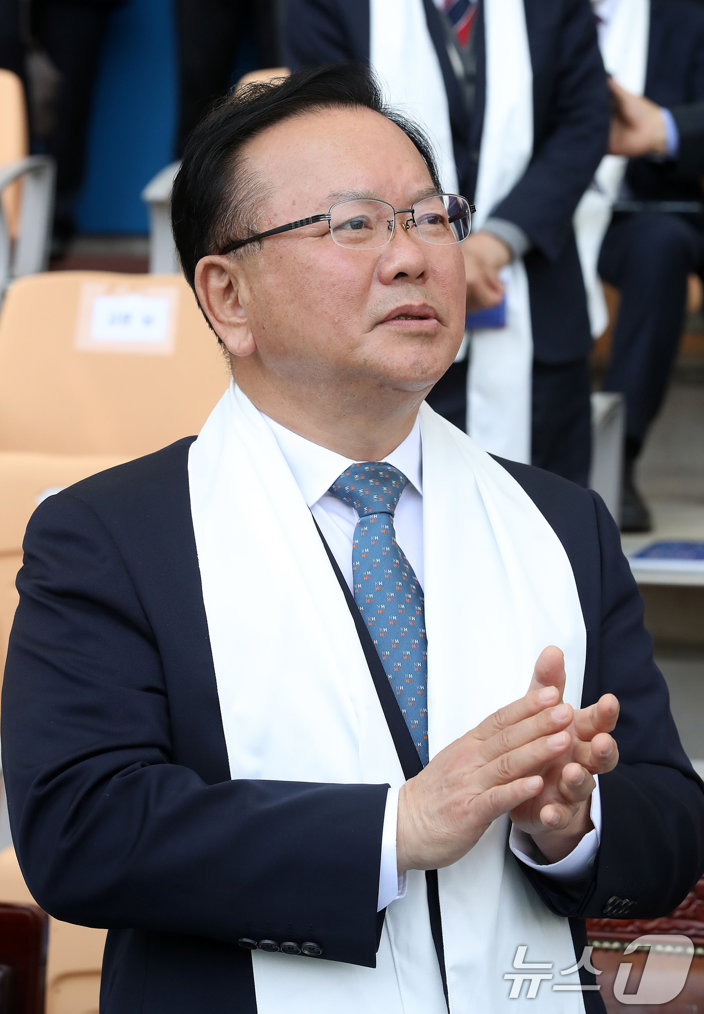 (대구=뉴스1) 공정식 기자 = 6·3 지방선거 더불어민주당 후보로 대구시장에 출마하는 김부겸 전 총리가 5일 오후 대구 수성구 대구스타디움에서 열린 '2026 대구 기독교 부활절 …