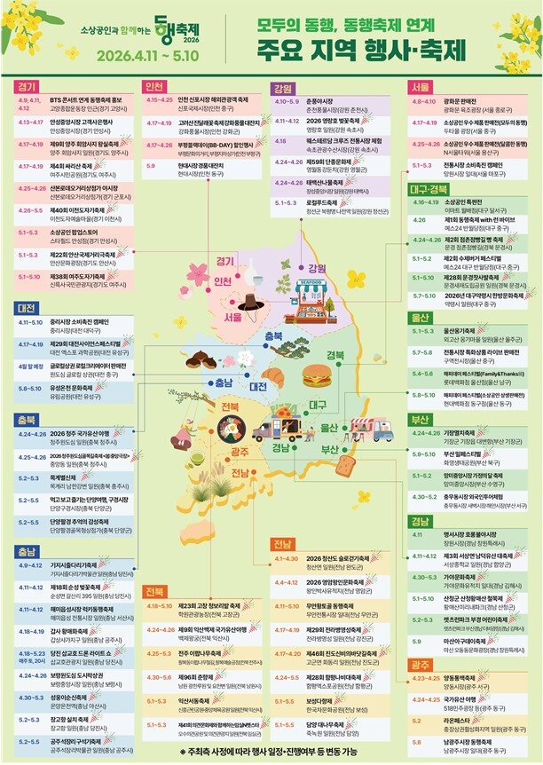 본문 이미지 - 모두의 동행 2026년 동행축제 연계 지역축제·행사