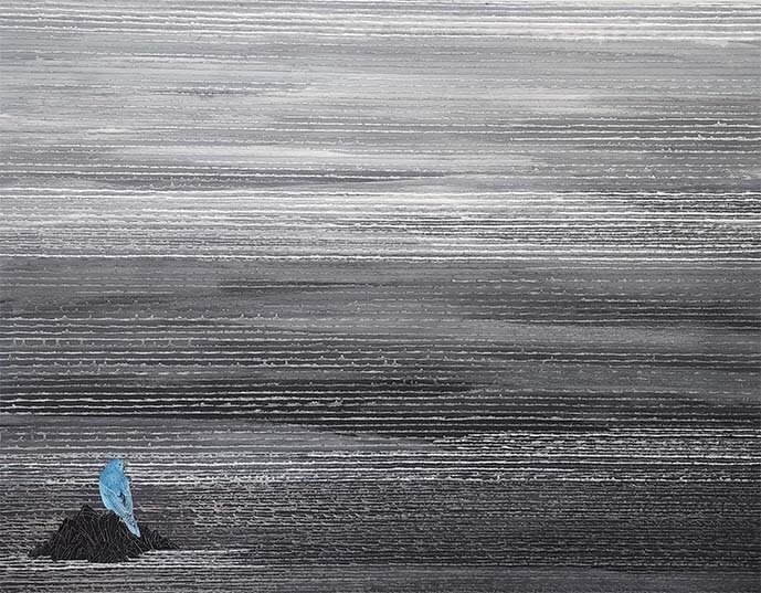 본문 이미지 - 마주하다202450_117&times;91cm_장지에 채색,은펄 2(목원대학교 제공.재판매 및 DB금지)/뉴스1 