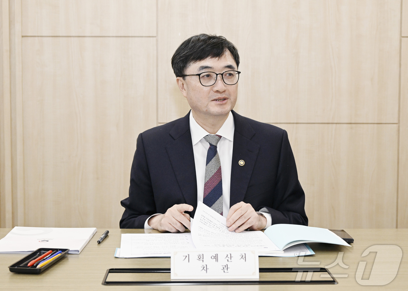 (서울=뉴스1) = 임기근 기획예산처 차관이 6일 오후 서울 영등포구 중소기업중앙회에서 열린 제7차 재정집행 점검회의에서 모두발언을 하고 있다. (기획예산처 제공. 재판매 및 DB …