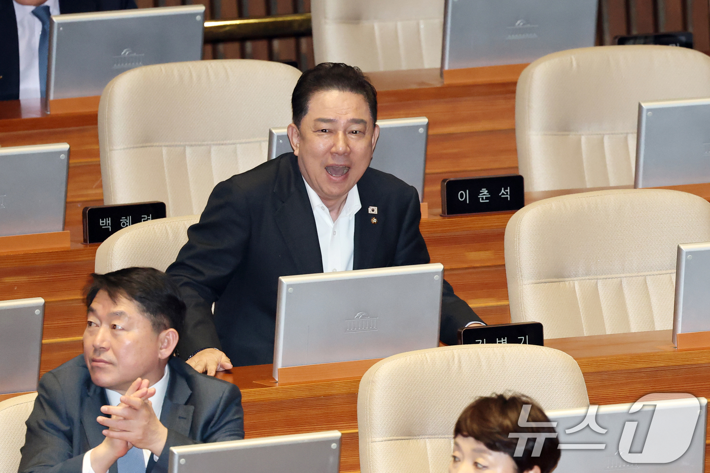 (서울=뉴스1) 이승배 기자 = 6일 서울 여의도 국회에서 열린 제434회국회(임시회) 제2차 본회의에 김병기 무소속 의원이 참석해 있다. 2026.4.6/뉴스1