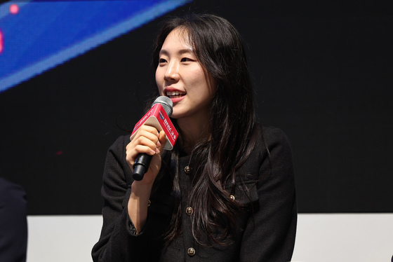 발언하는 삼성생명 강유림