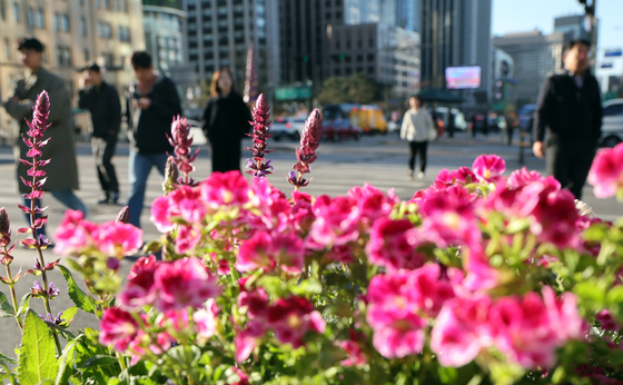 출근길 찾아온 꽃샘추위