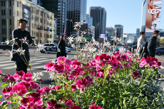 꽃샘추위에 쌀쌀한 아침 출근길