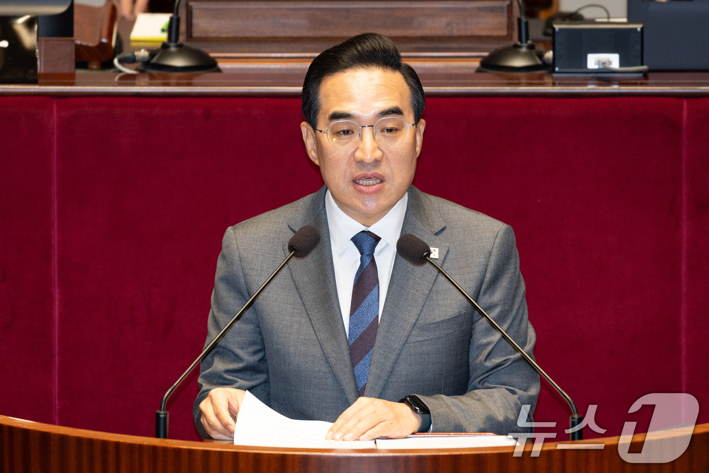(서울=뉴스1) 유승관 기자 = 박홍근 기획예산처 장관이 7일 서울 여의도 국회에서 열린 제434회 국회(임시회) 예산결산특별위원회 제1차 전체회의에서 2026년도 제1회 추가경정 …
