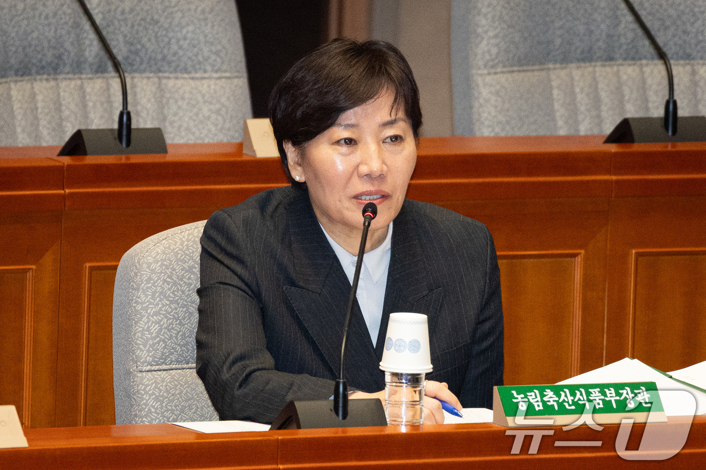 (서울=뉴스1) 유승관 기자 = 송미령 농림축산식품부 장관이 7일 서울 여의도 국회에서 열린 제434회 국회(임시회) 예산결산특별위원회 제1차 전체회의에서 의원 질의에 답하고 있다 …