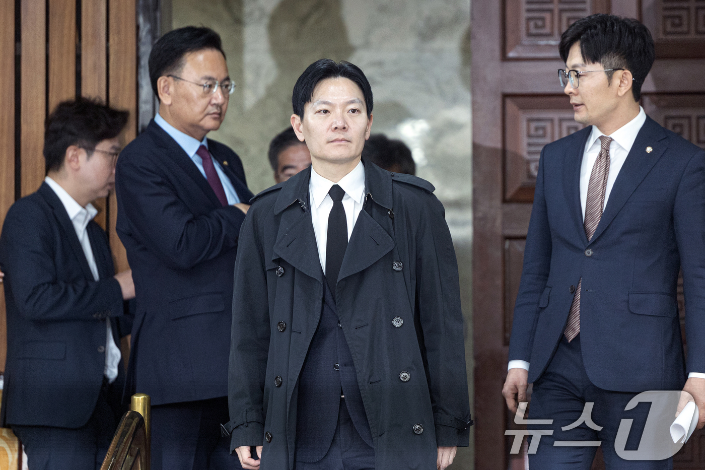 (서울=뉴스1) 이승배 기자 = '쌍방울 대북 송금' 사건을 수사했던 박상용 검사가 7일 서울 여의도 국회에서 국민의힘 '윤석열정권 정치검찰 조작기소 의혹사건 진상규명' 국정조사특 …