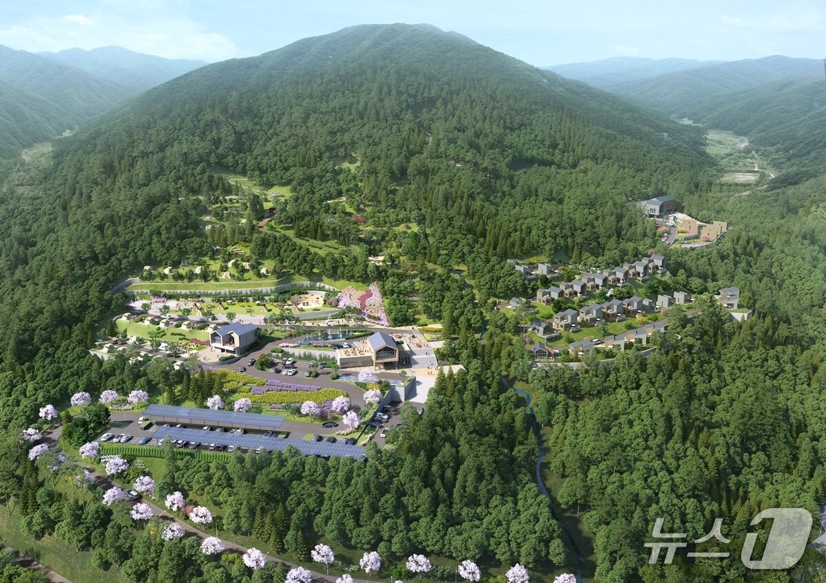 본문 이미지 - 광주시가 내년 완공을 목표로 조성하고 있는 자연휴양림 조감도.(광주시 제공)