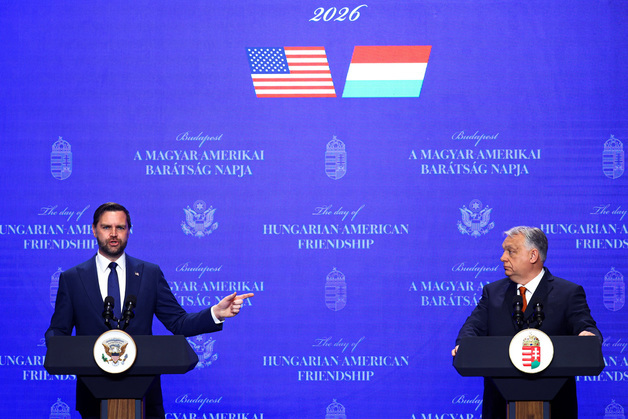 [포토] 빅토르 오르반 헝가리 총리와 공동 기자회견 하는 JD 밴스 미국 부통령