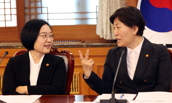 대화하는 한성숙·송미령 장관