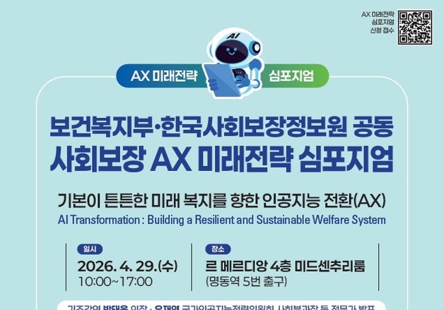 복지부·사회보장정보원, '사회보장 AX 미래전략 심포지엄' 29일 개최