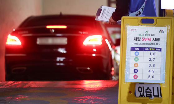공영주차장도 차량 5부제 시행