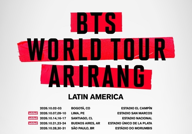 BTS, 페루·칠레·아르헨티나 공연 추가…총 85회 대규모 월드 투어