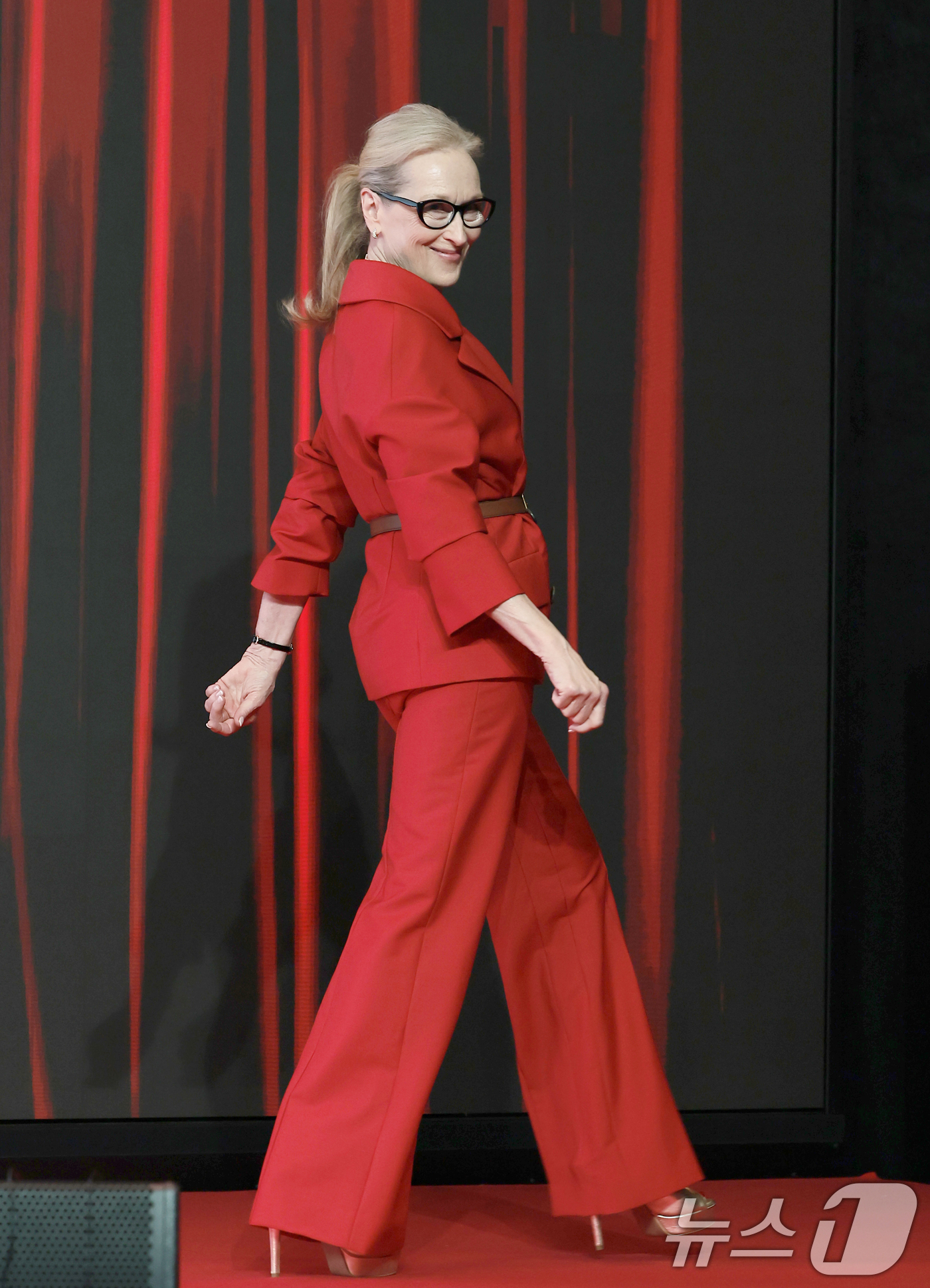 (서울=뉴스1) 권현진 기자 = 배우 메릴 스트립이 8일 서울 종로구 포시즌스 호텔 서울에서 열린 영화 '악마는 프라다를 입는다 2'(감독 데이빗 프랭클) 내한 기자간담회에 참석하 …