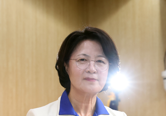 기자회견하 마친 추미애 민주당 경기지사 후보