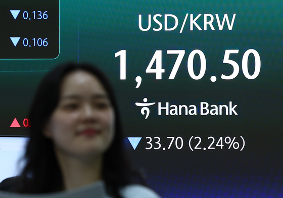 1500원 아래로 떨어진 원달러 환율