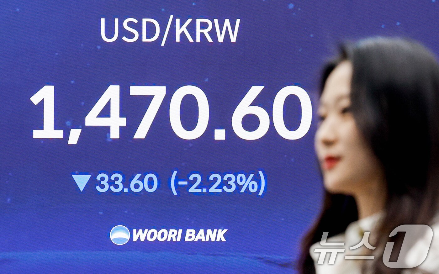 본문 이미지 - 미국과 이란이 2주간 휴전에 합의하면서 코스피 지수가 7% 가까이 상승 마감한 8일 오후 서울 중구 우리은행 본점 딜링룸에 종가가 나오고 있다.  2026.4.8 ⓒ 뉴스1 안은나 기자