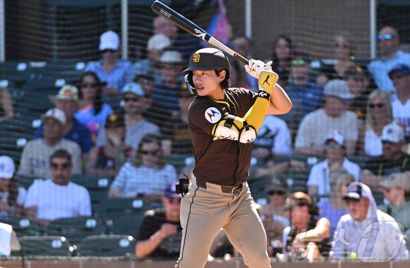 본문 이미지 - 샌디에이고 파드리스의 내야 백업 자원 송성문. ⓒ AFP=뉴스1