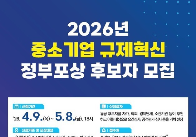 中企 옴부즈만, 규제혁신 유공자 찾는다…정부포상 후보 모집