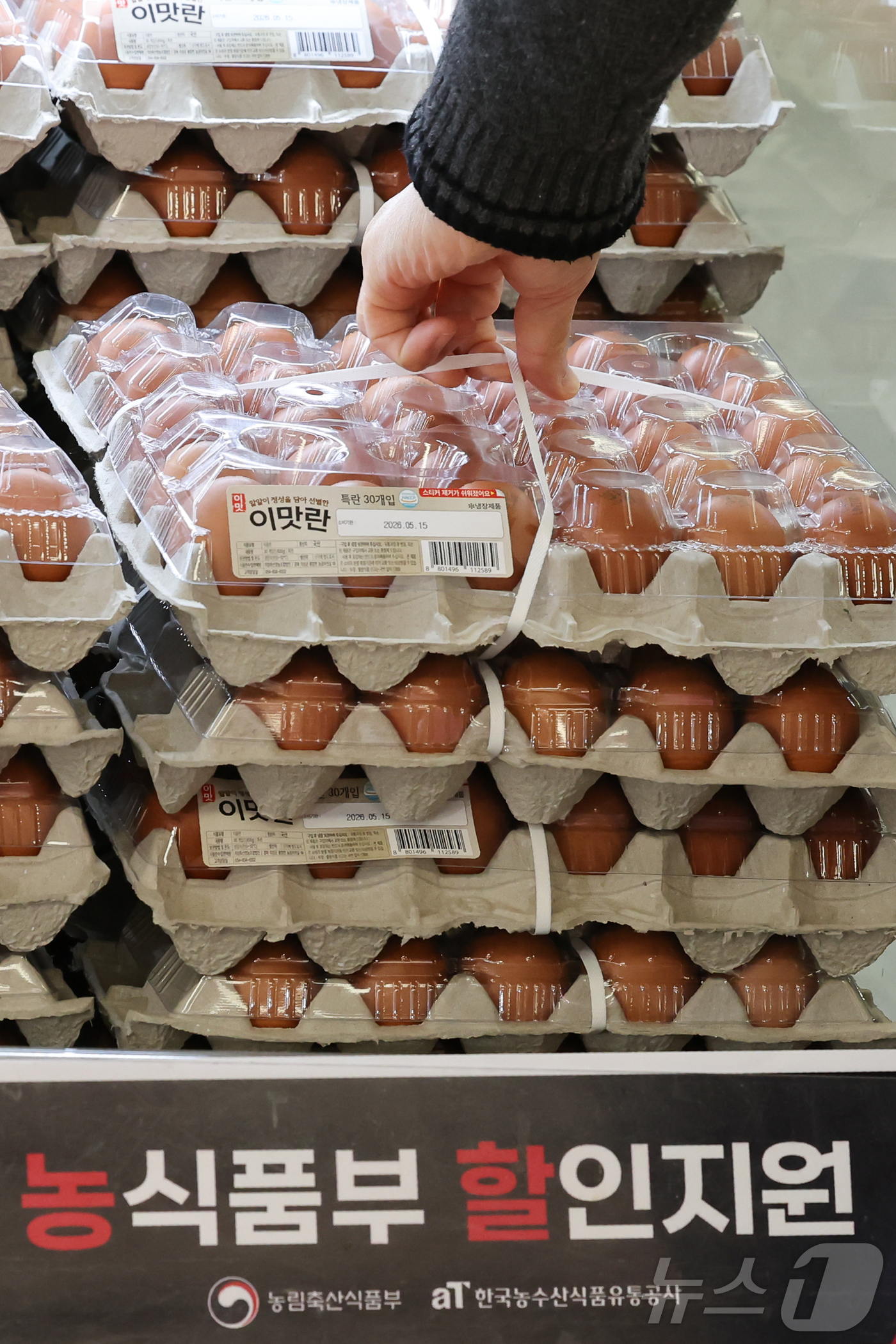 (서울=뉴스1) 이종수 인턴기자 = 9일 서울 시내 한 대형마트에 계란이 진열돼 있다.정부는 물가 안정을 위해 신선란 359만 개 수입을 추진할 계획이다. 2026.4.9/뉴스1