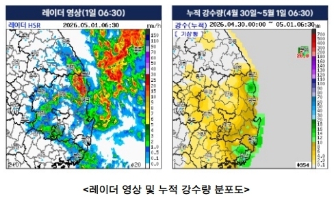 대구경북 건조특보 속 '봄비'…시간당 최대 5~10㎜