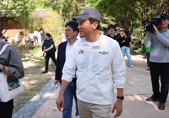 국제정원박람회 행사장 둘러보는 오세훈 후보
