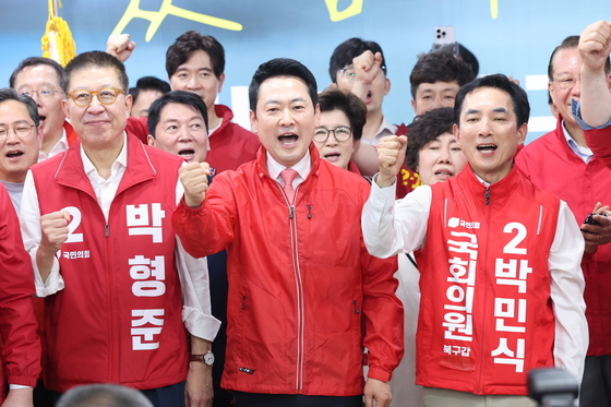 박민식 후보 선거사무소 개소식 참석한 장동혁 대표