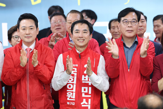 박민식 선거사무소 찾은 장동혁·송언석