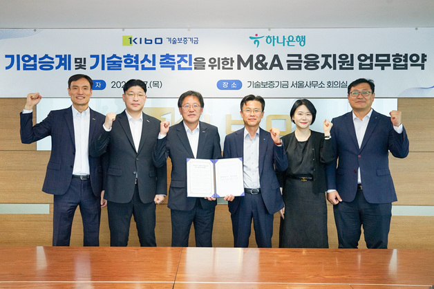 "중소기업 M&A에 자금 지원"…기보, 하나은행과 657억 규모 투입