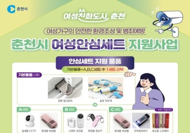 '안전망 구축' 춘천시, 여성 1인가구에 맞춤형 안전용품 지원