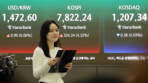 코스피 8000 임박…사상 첫 종가 '7822.24' 터치!