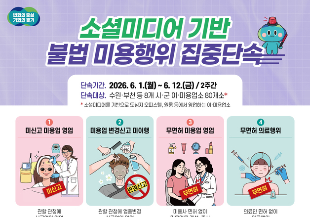 "눈썹문신 인스타로만 예약받아요"…경기 불법 미용행위 집중단속
