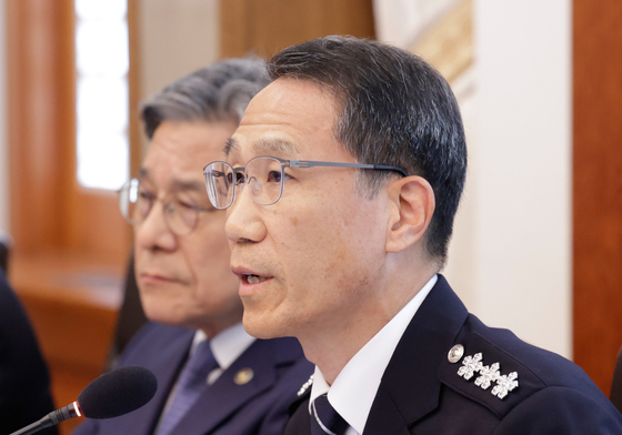 발언하는 유재성 경찰청장 직무대행