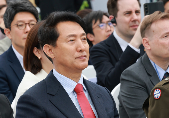 '감사의정원' 준공식 참석한 오세훈 서울시장 후보